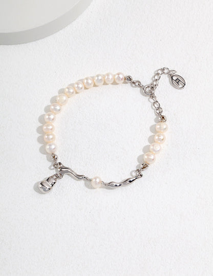 Sterling silver pearl bracelet