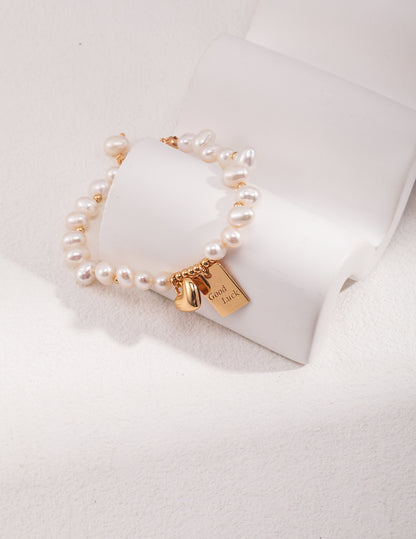 Sterling Silver Pearl Lucky Bracelet