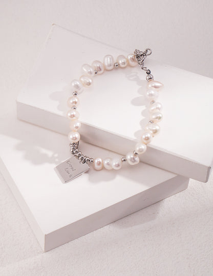 Sterling Silver Pearl Lucky Bracelet