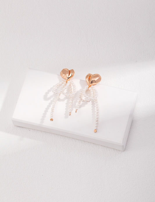 Sterling silver shell pearl earrings