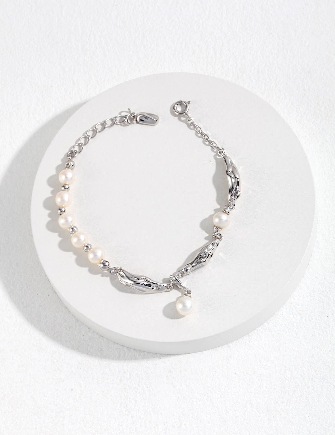 Pure silver pearl bracelet