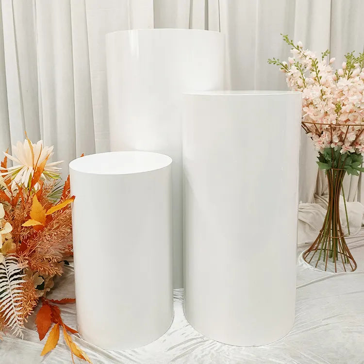 Birthday Decoration White Metal RoundCylinder Cake Pedestal Wedding Plinth Cake Stand Dessert Table