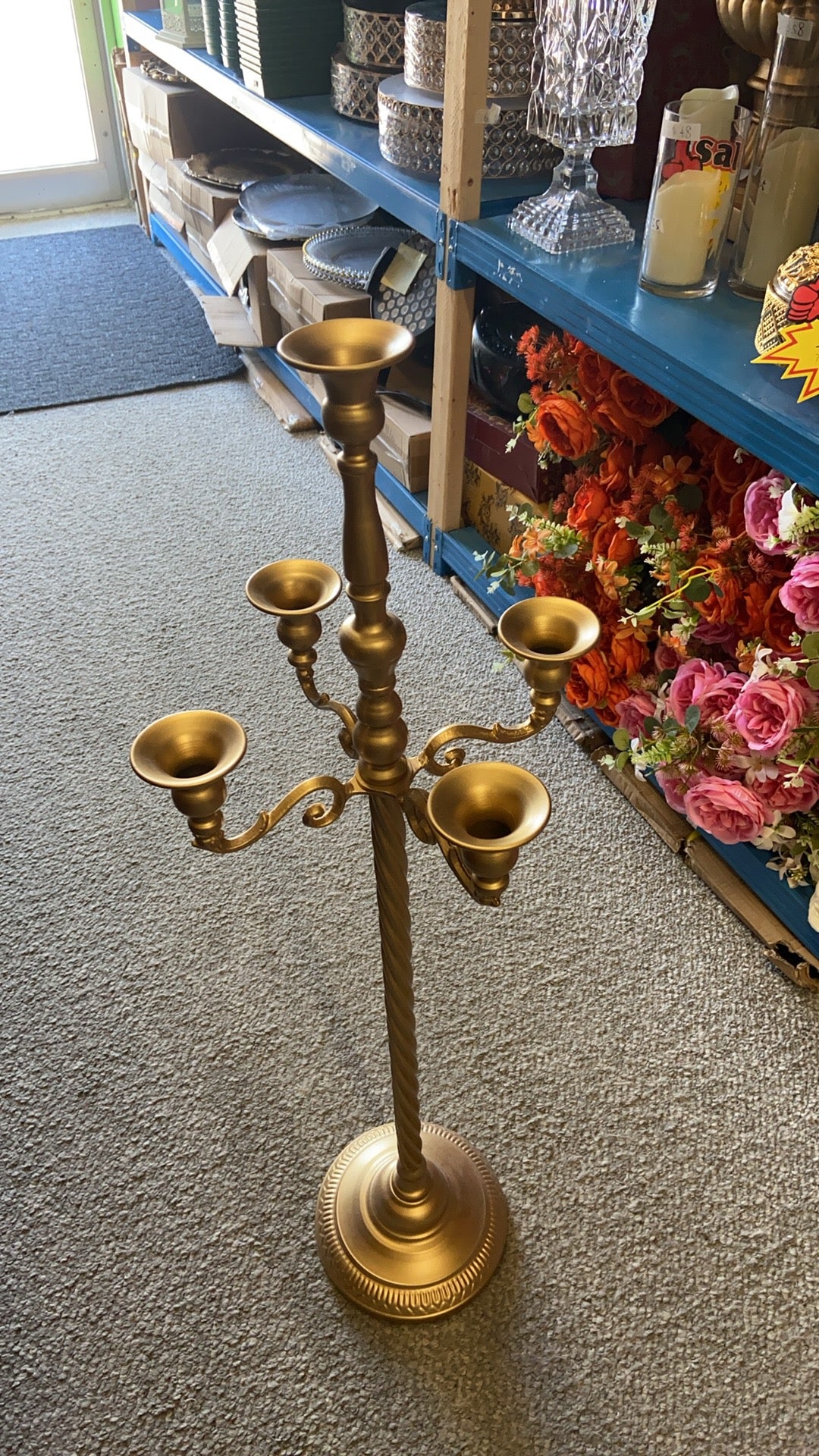 Removable Retro Metal Candlestick Threaded Rod