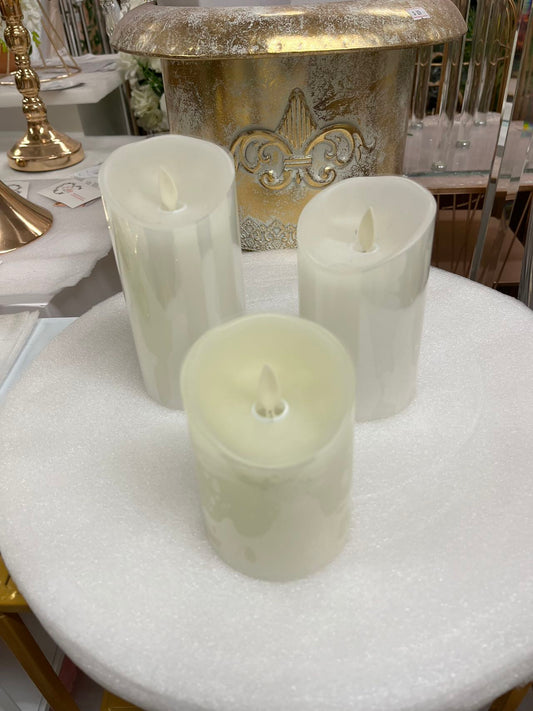 Artificial Flame Classic Pillar Candle(3pcs)