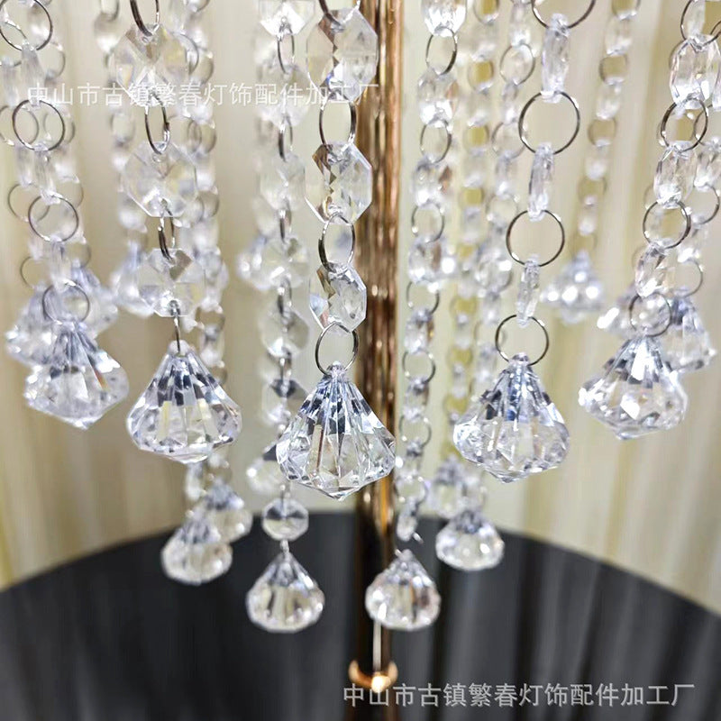 Golden crystal curtain double layer