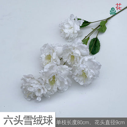 Snow pompom artificial flower