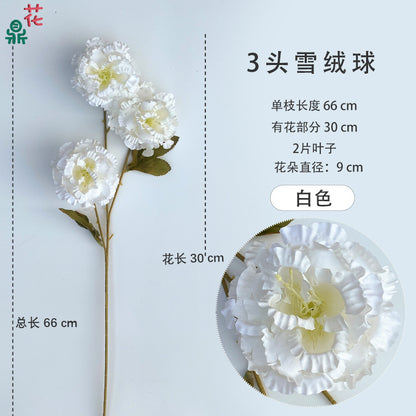 Snow pompom artificial flower